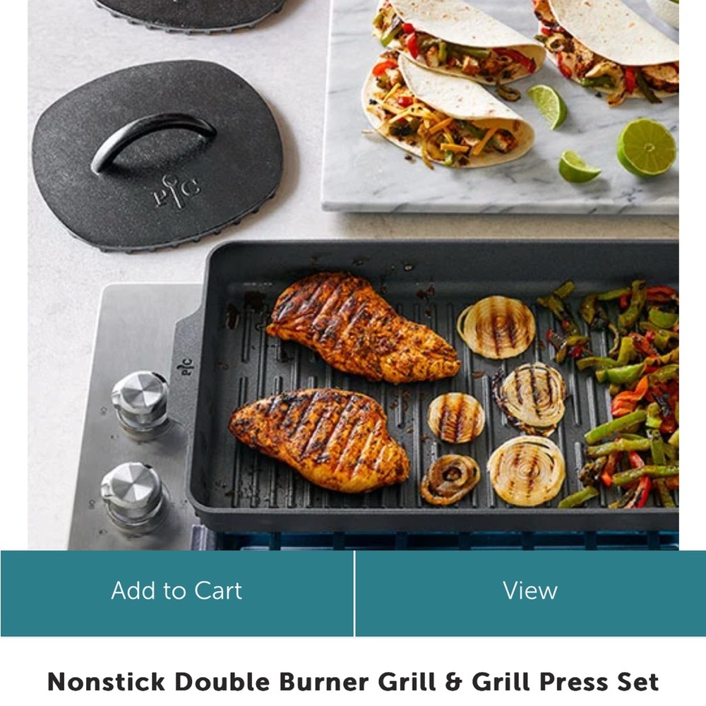 NIB Pampered Chef double burner grill